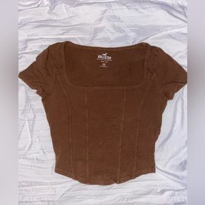 Hollister baby tee, size: xs, color: brown